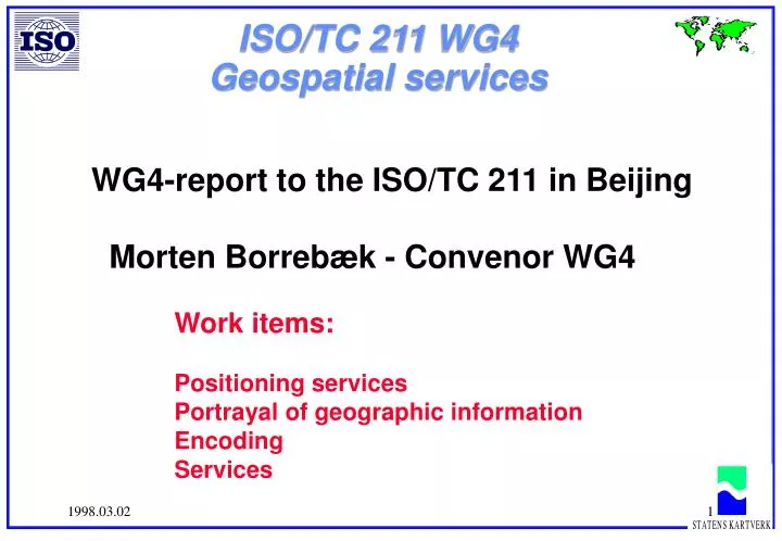 PPT - ISO/TC 211 WG4 Geospatial services PowerPoint Presentation, free ...