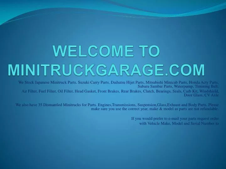 welcome to minitruckgarage com n.