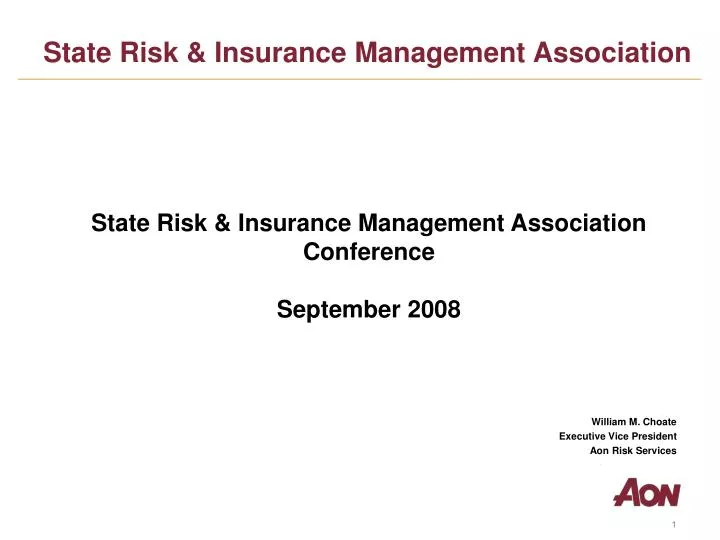PPT - State Risk & Insurance Management Association PowerPoint