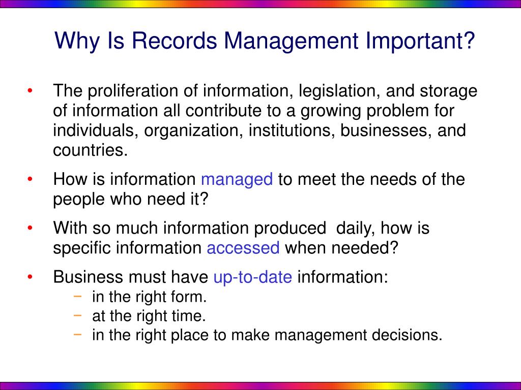 importance of records management essay