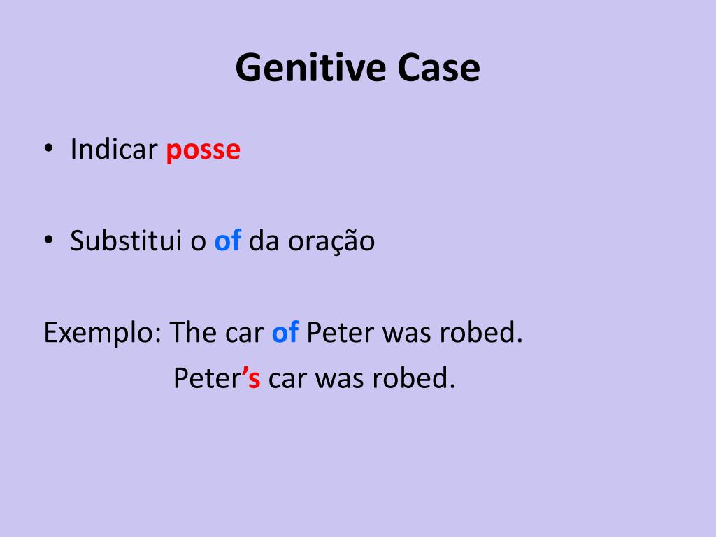 PPT Genitive Case Caso Genitivo PowerPoint Presentation, free