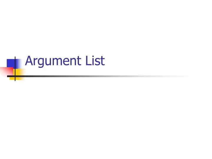 argument list n.