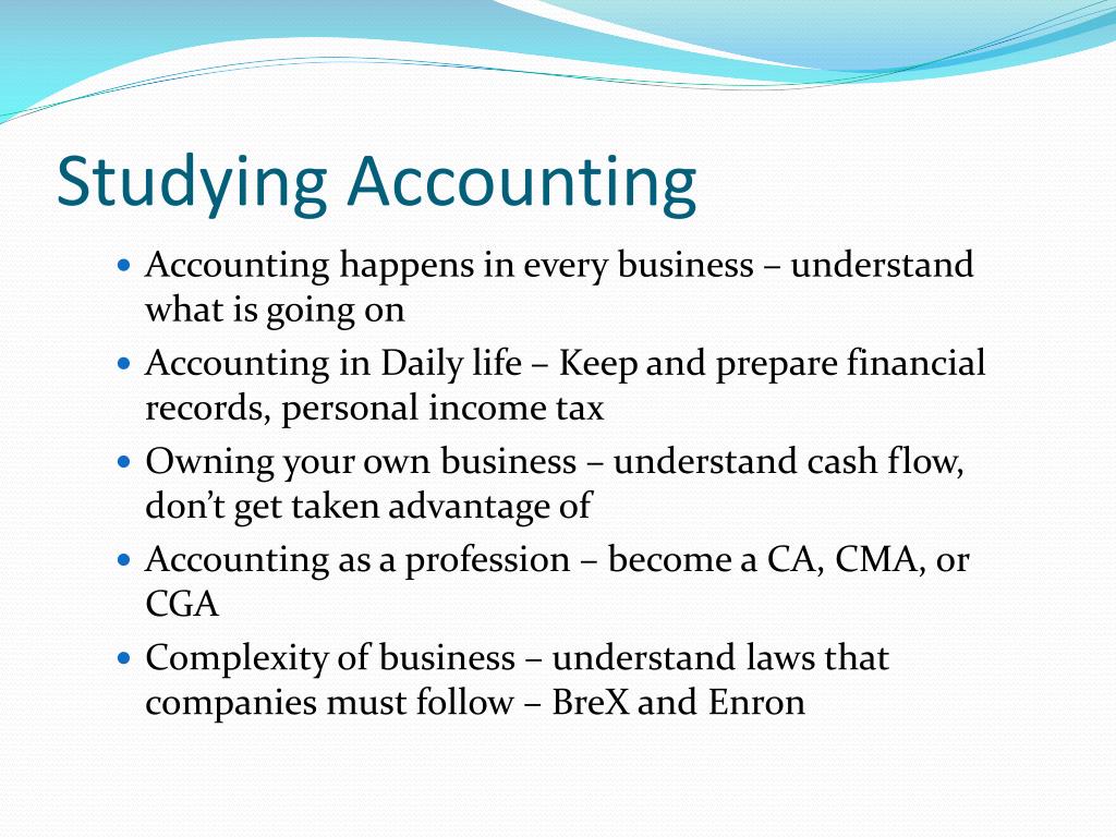 accounting presentation for high school students