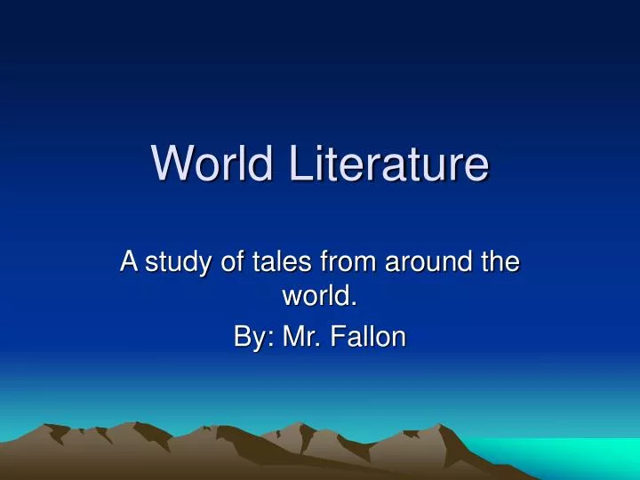 world literature n.