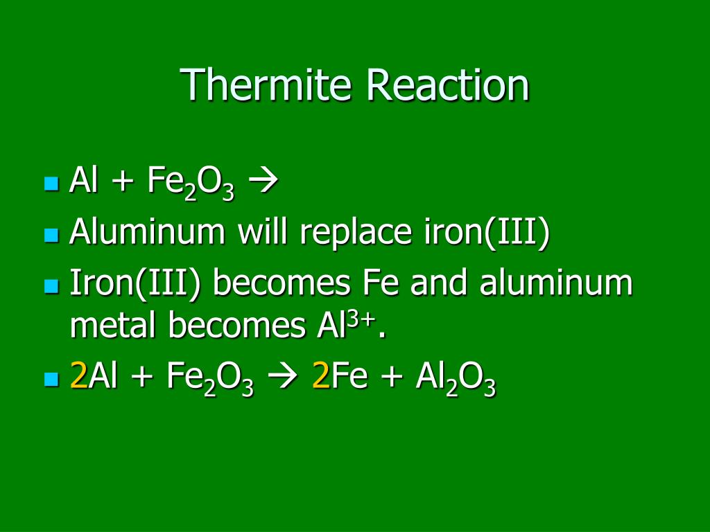 Thermite Reaction Chemical Equation At John Buck Blog