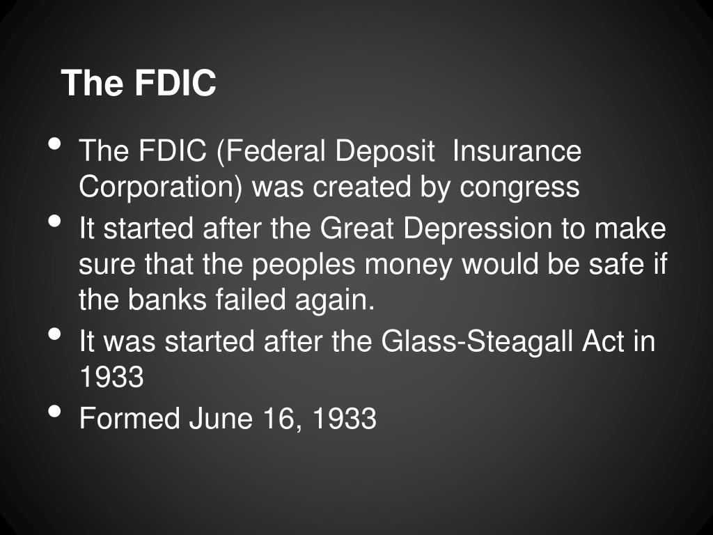 Fdic Depression PPT - Are Americans Still Affected By The Great Depression Today ...