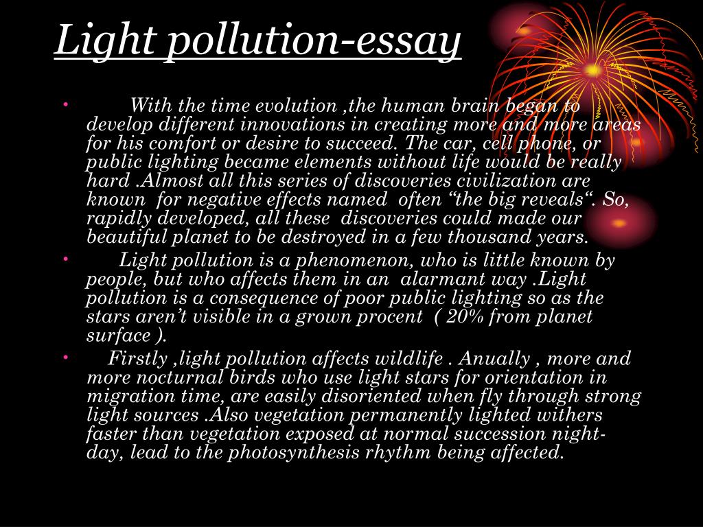 light pollution essay introduction