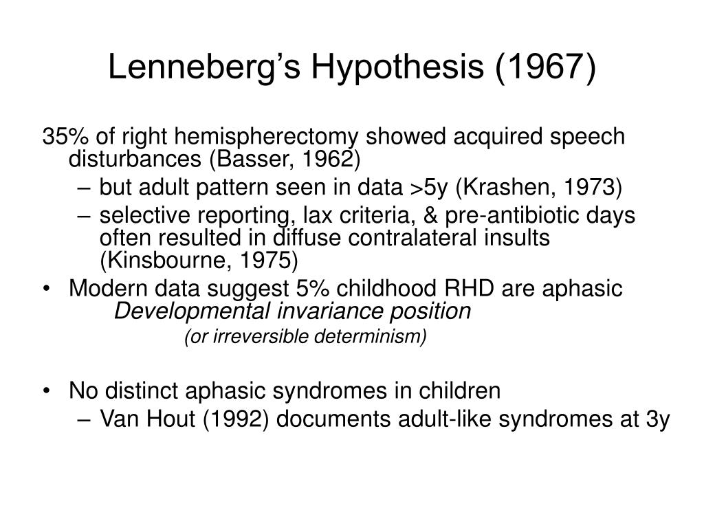 critical period hypothesis lenneberg 1967