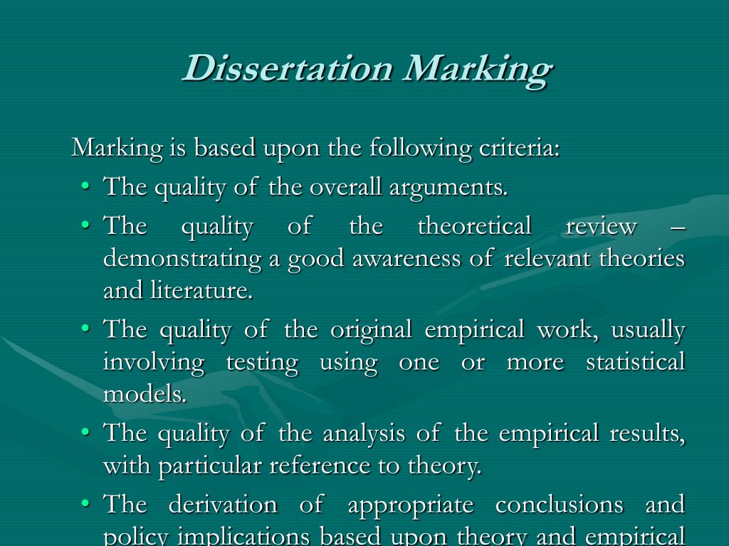Dissertation marking