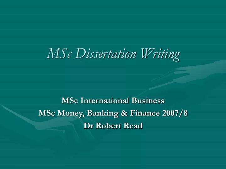 Msc dissertation or thesis
