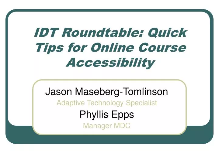 idt roundtable quick tips for online course accessibility n.