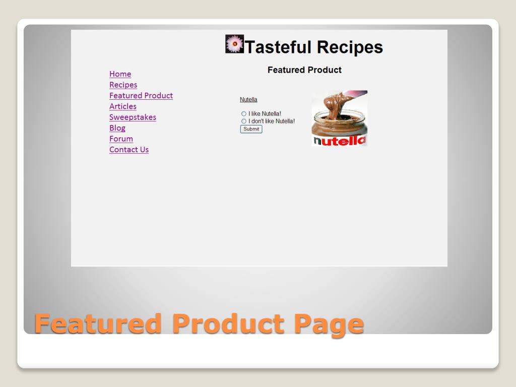 PPT - Tasty Recipes Website PowerPoint Presentation, free download - ID