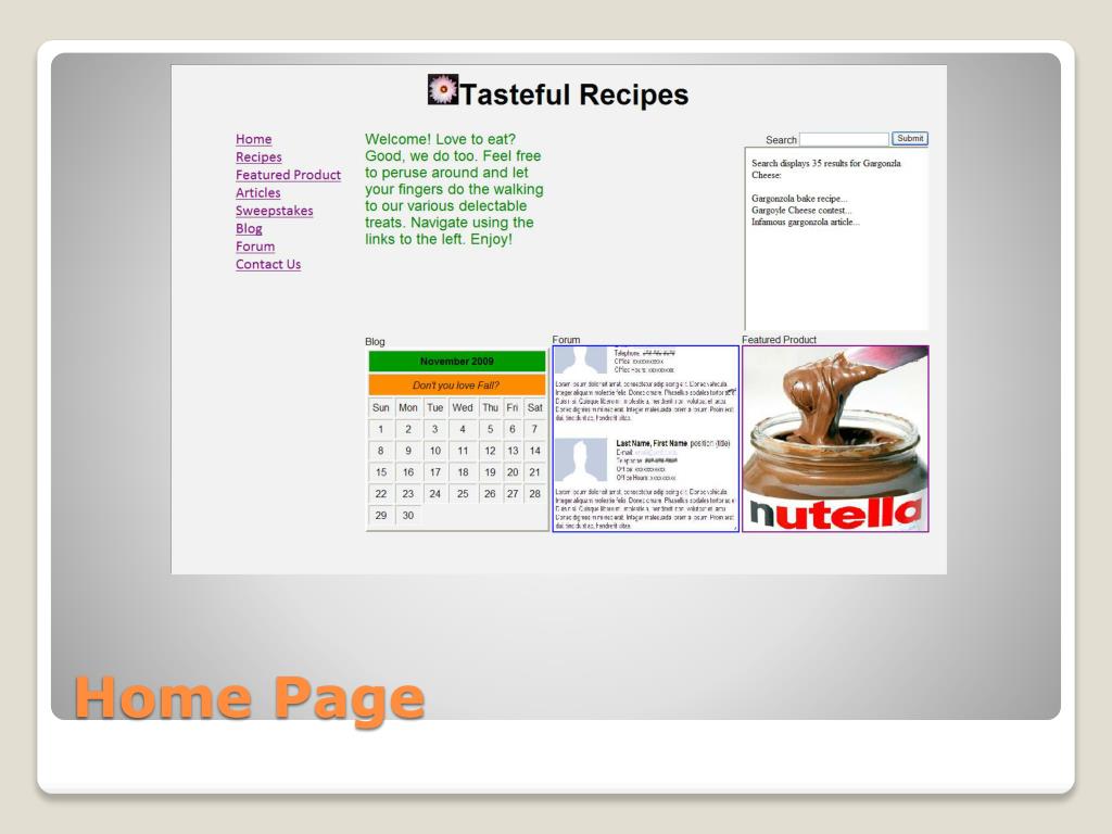 PPT - Tasty Recipes Website PowerPoint Presentation, free download - ID