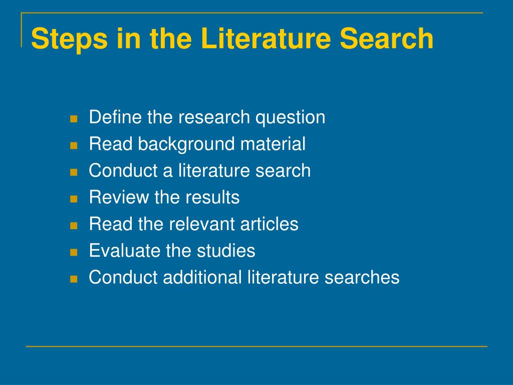 what are literature search