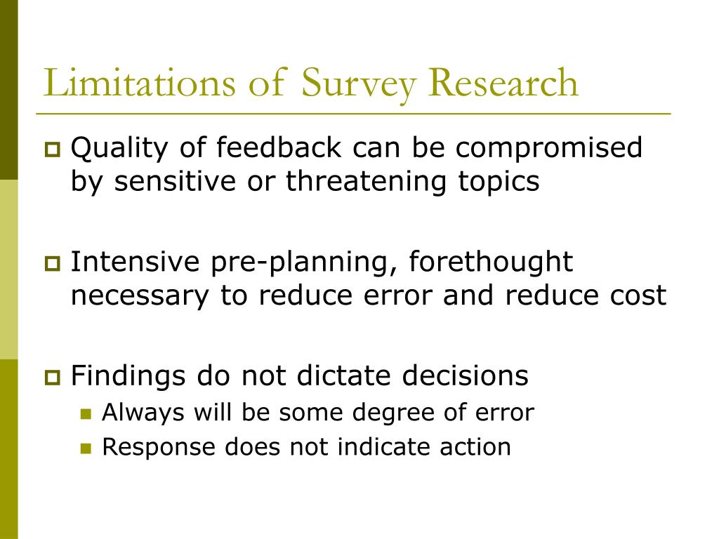 survey limitations in research