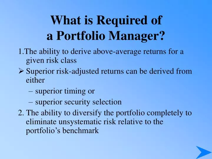 ppt-what-is-required-of-a-portfolio-manager-powerpoint-presentation