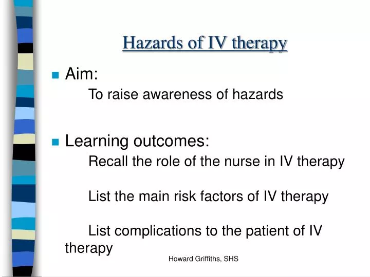 hazards of iv therapy n.
