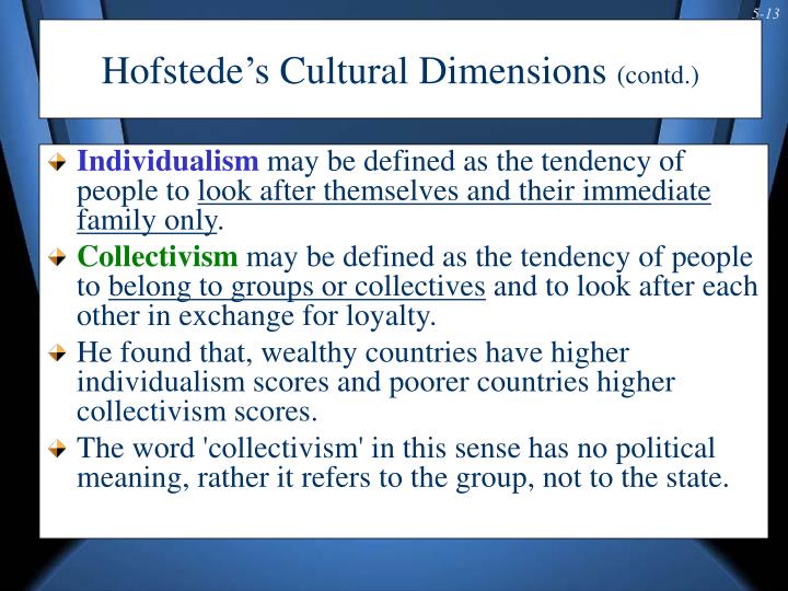 hofstede 5 cultural dimensions vietnam Geert hofstede's five dimensions of national culture - australia 1176 words | 5 pages australian culture has become the product of a distinct blend of established traditions and new influences. hofstede 5 cultural dimensions vietnam Geert hofstede's five dimensions of national culture - australia 1176 words | 5 pages australian culture has become the product of a distinct blend of established traditions and new influences.