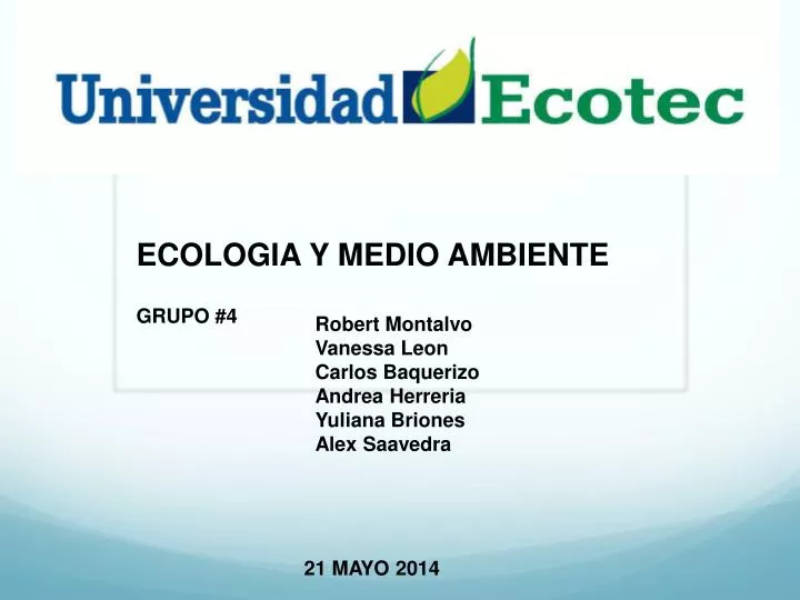 PPT - ECOLOGIA Y MEDIO AMBIENTE PowerPoint Presentation, free download -  ID:4291065