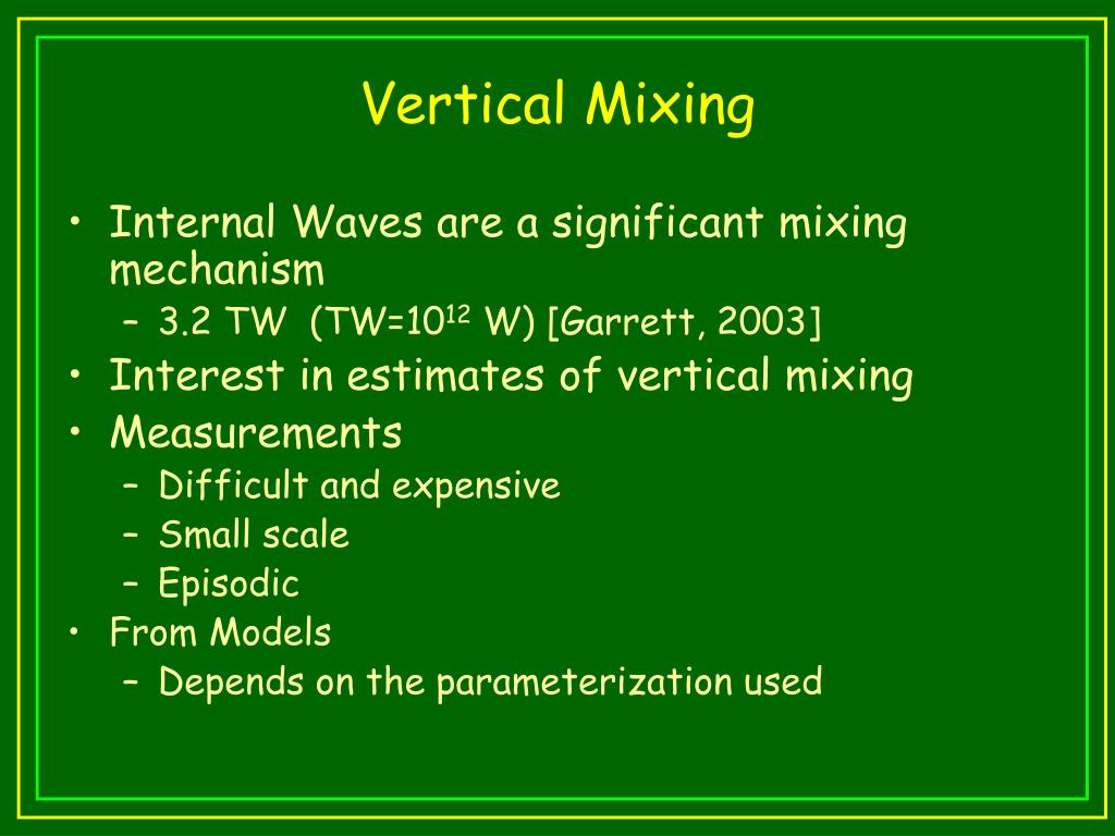 PPT Vertical Mixing from ROMS Spectral Response of Velocities