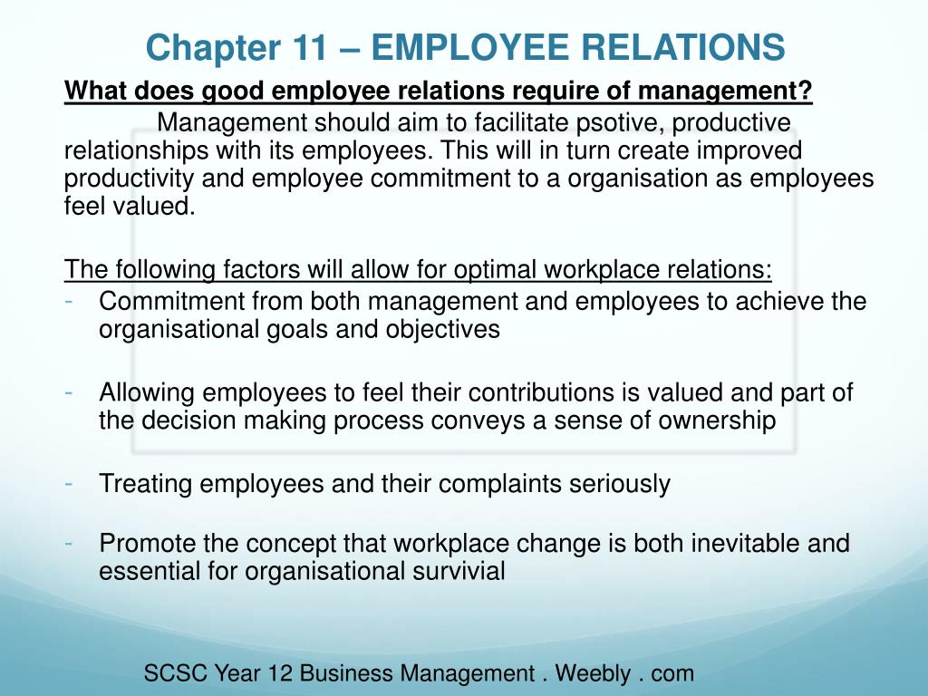 Ppt Chapter 11 Employee Relations Powerpoint Presentation Free Download Id4292948 5701