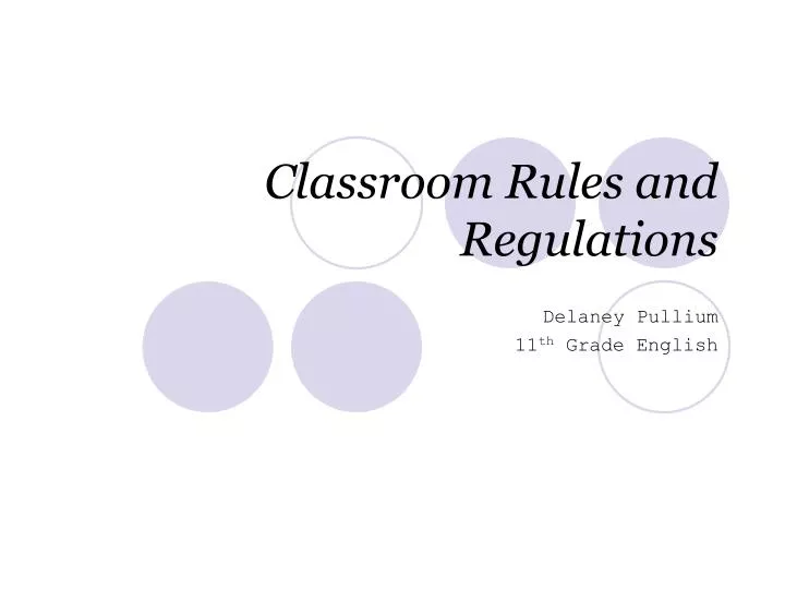 PPT - Classroom Rules and Regulations PowerPoint Presentation, free ...