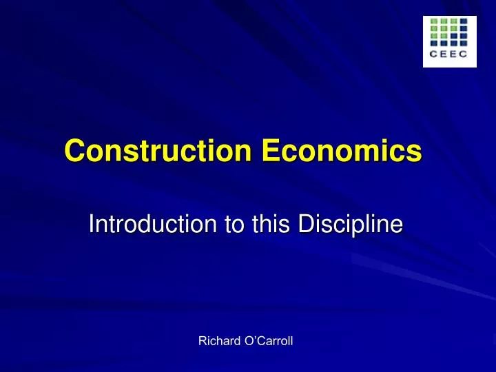 construction economics n.