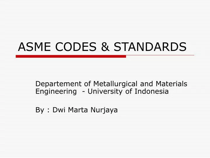 list of asme codes and standards pdf