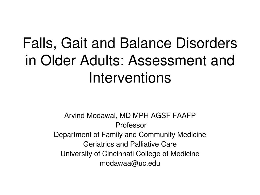 Ppt Falls Gait And Balance Disorders In Older Adults