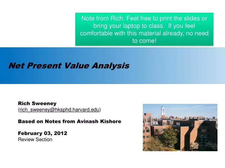 net present value analysis n.