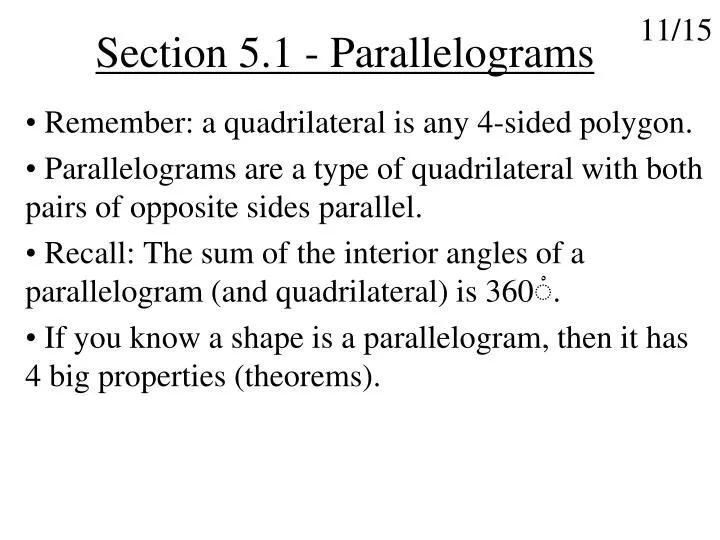 Ppt Section 5 1 Parallelograms Powerpoint Presentation