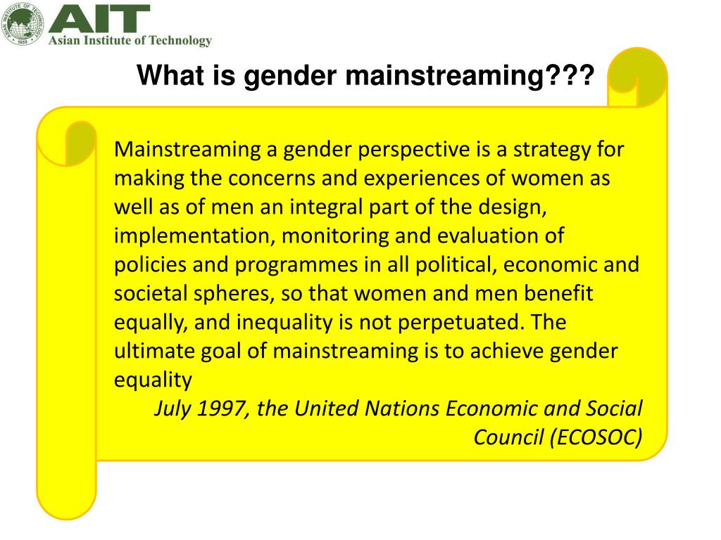 essay on gender mainstreaming