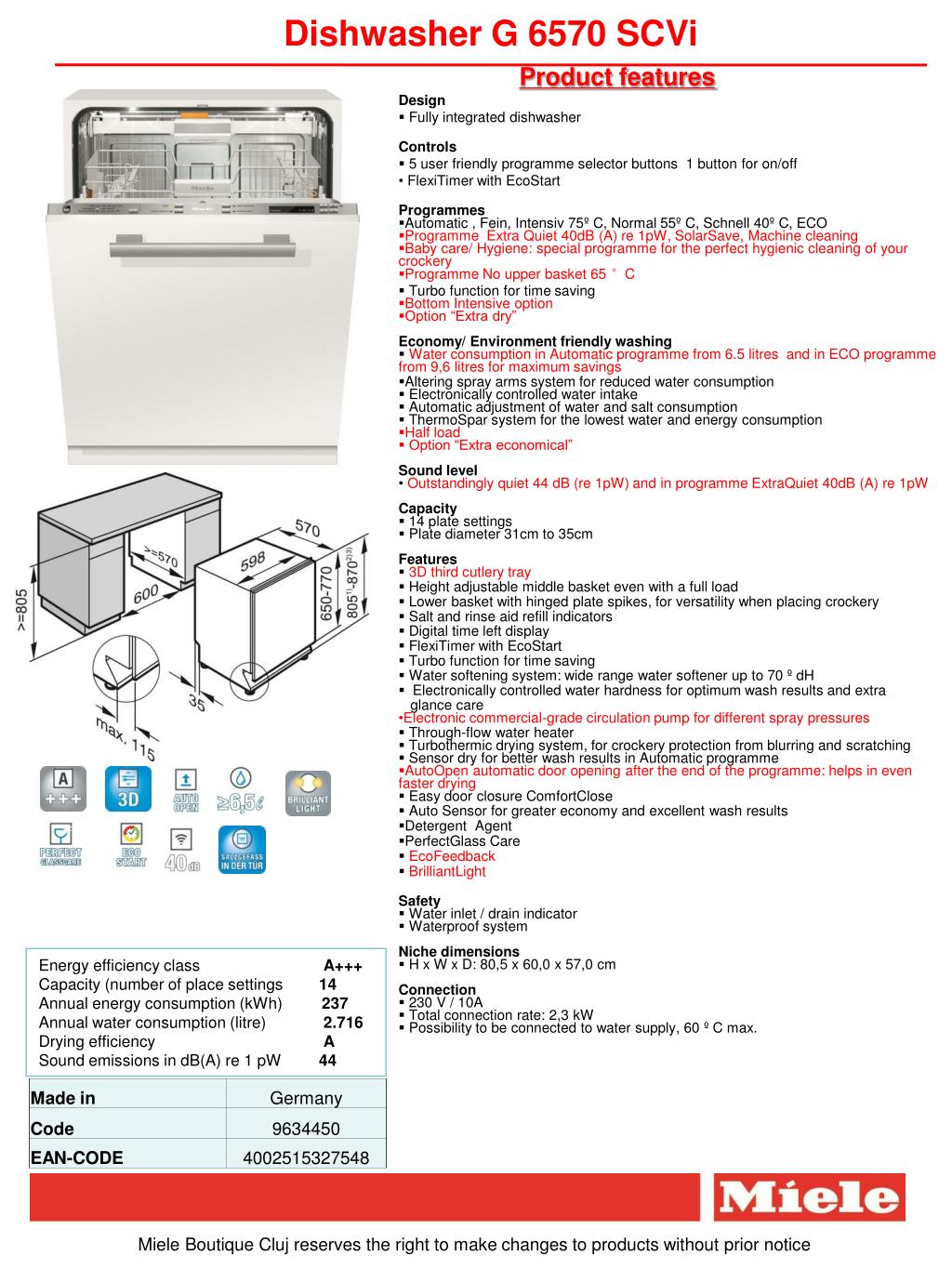 powerpoint integrated dishwasher