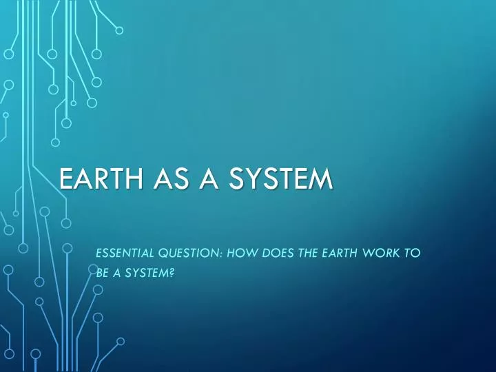 earth as a system n.