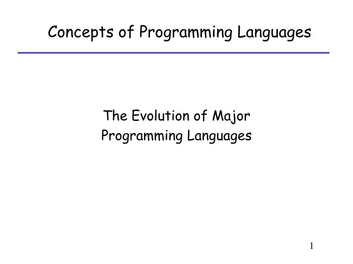 the evolution of major programming languages n.