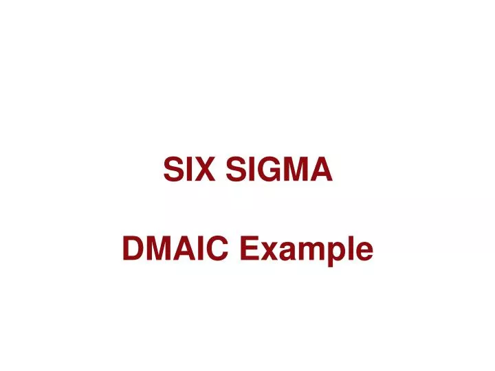 six sigma dmaic example n.
