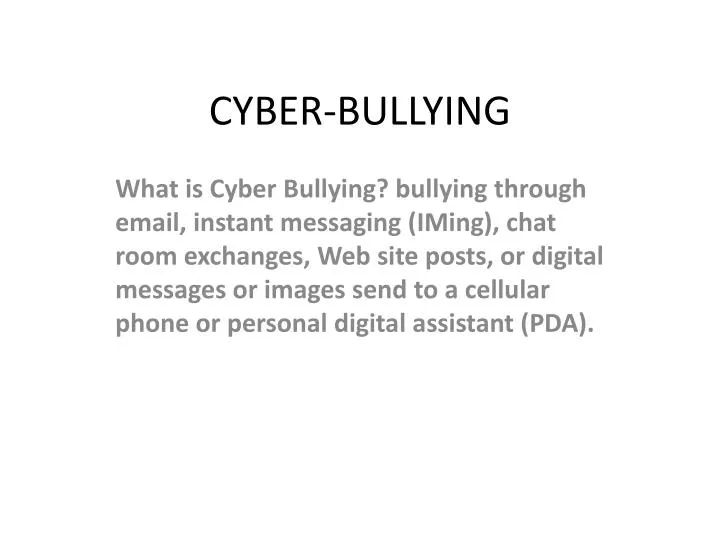 Ppt Cyber Bullying Powerpoint Presentation Free Download