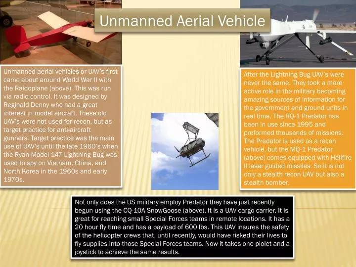 PPT Unmanned Aerial Vehicle PowerPoint Presentation, free download