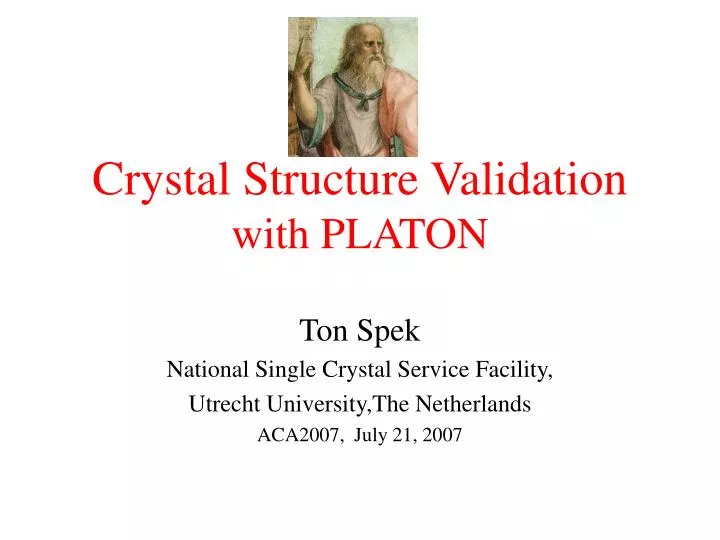crystal structure validation with platon n.