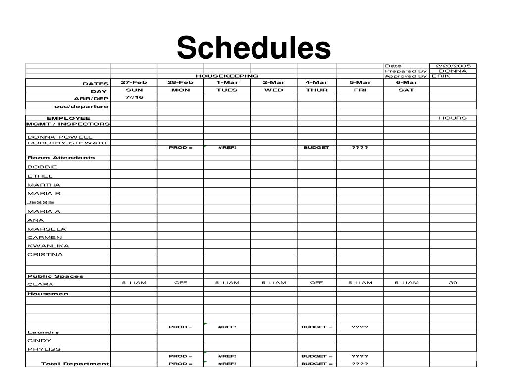 Housekeeping Schedule Printable Housekeeping Schedule Printable