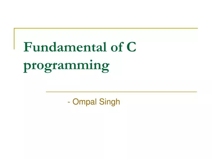 PPT - Fundamental of C programming PowerPoint Presentation, free ...