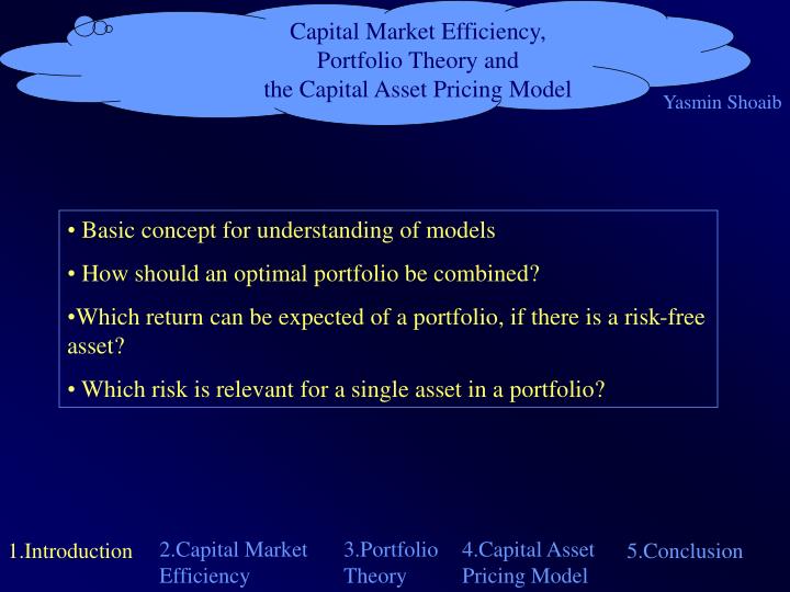 capital market theory capital market theory