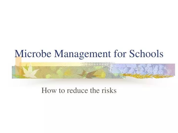 microbe management for schools n.
