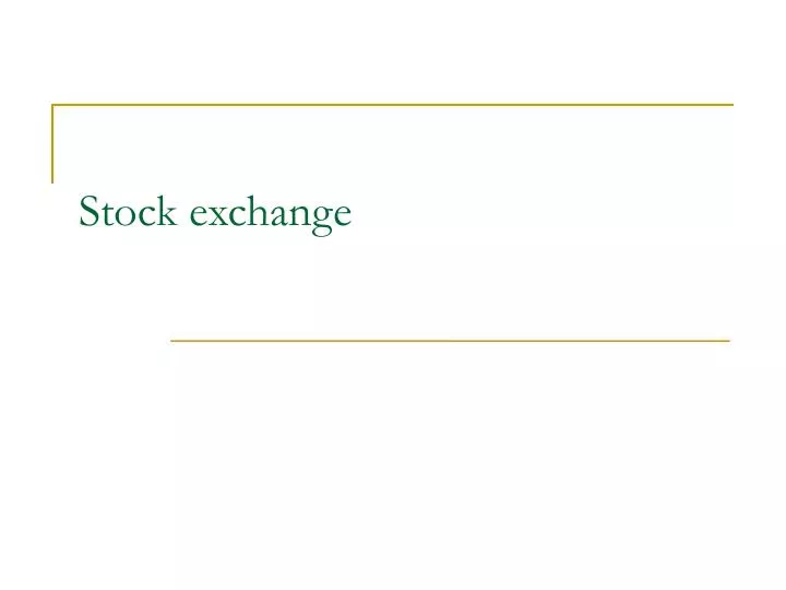 stock exchange n.