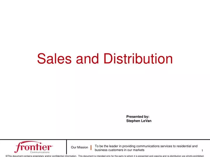 sales and distribution n.