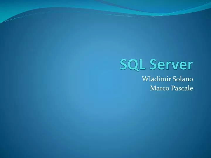 sql server basics ppt presentation download