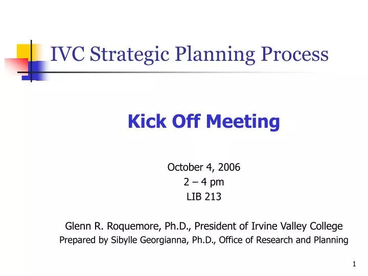 ivc strategic planning process n.