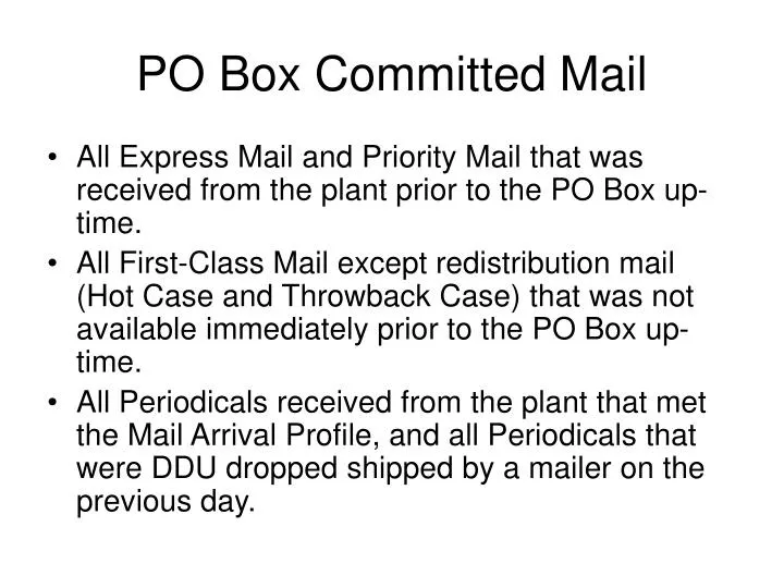 po box committed mail n.