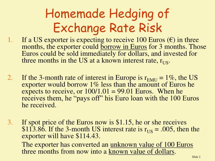 Ppt International Parity Conditions Point Presentation Id Homemade Hedging Of Exchange Rate Risk
