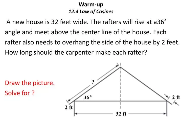 warm up 12 4 law of cosines n.